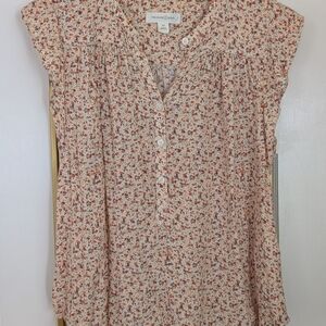 Frank & Eileen Floral Blouse - Cream and Red